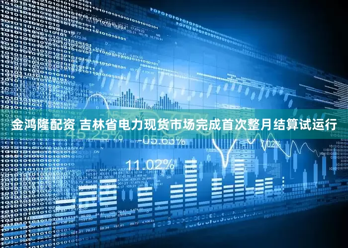 金鸿隆配资 吉林省电力现货市场完成首次整月结算试运行